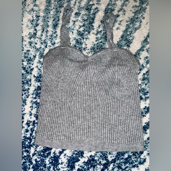 Wild Fable Gray Women's Ribbed Cropped Tank Top - Picture 3 of 6
